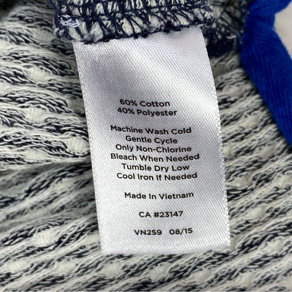 Talbots Polkadot Knit Kangaroo Pocket Pullover Top Blue White Small‎ - Picture 10 of 13